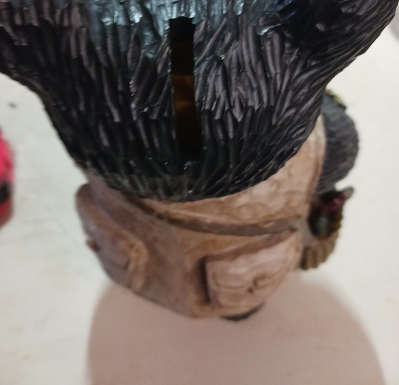 Charming Black Bear Figurine with Fishing Vest - Picture 5 of 5